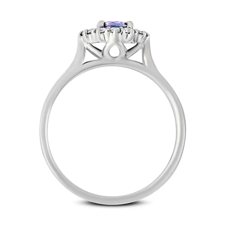 pierścionek z białego złota z tanzanitem i diamen-1987